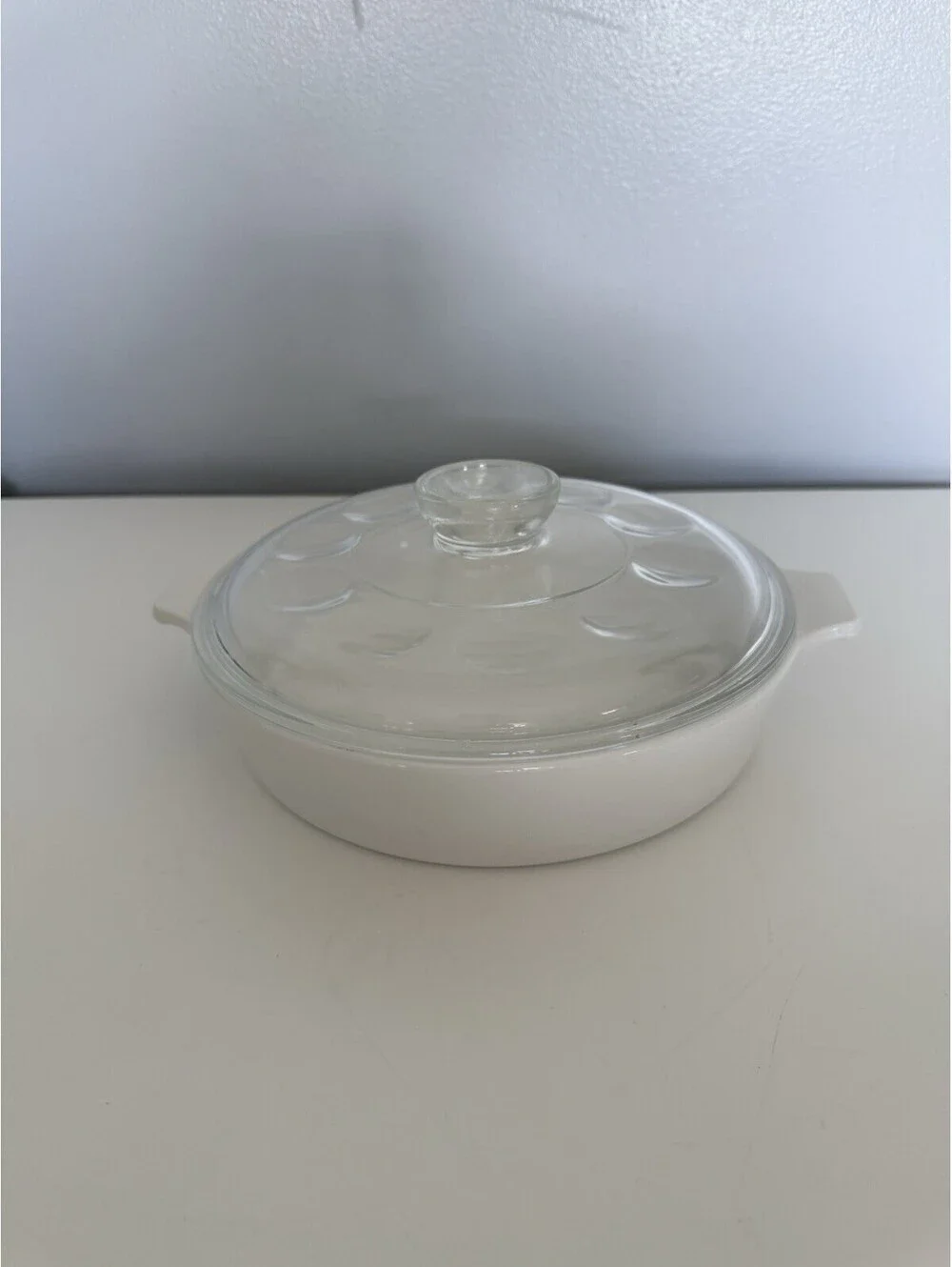 Vintage Corning Ware Casserole Dish Skillet B-8 1/2-B w/ Lid 13 French White GUC